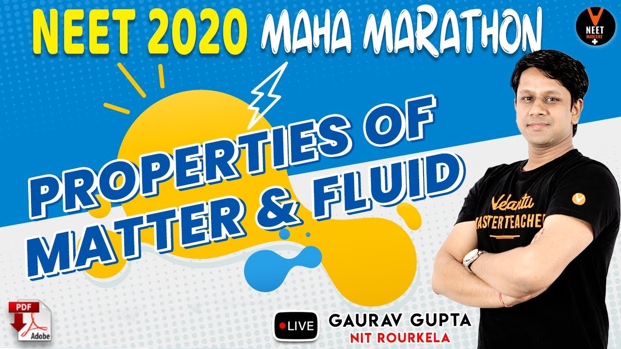 Properties of Matter and Fluid Mechanics | Maha Marathon | NEET 2020 Preparation | NEET Physics