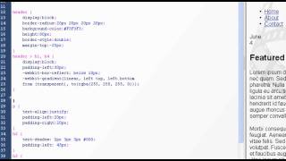 HTML 5 and CSS3 Demo Website using Dreamweaver CS5 pt.4