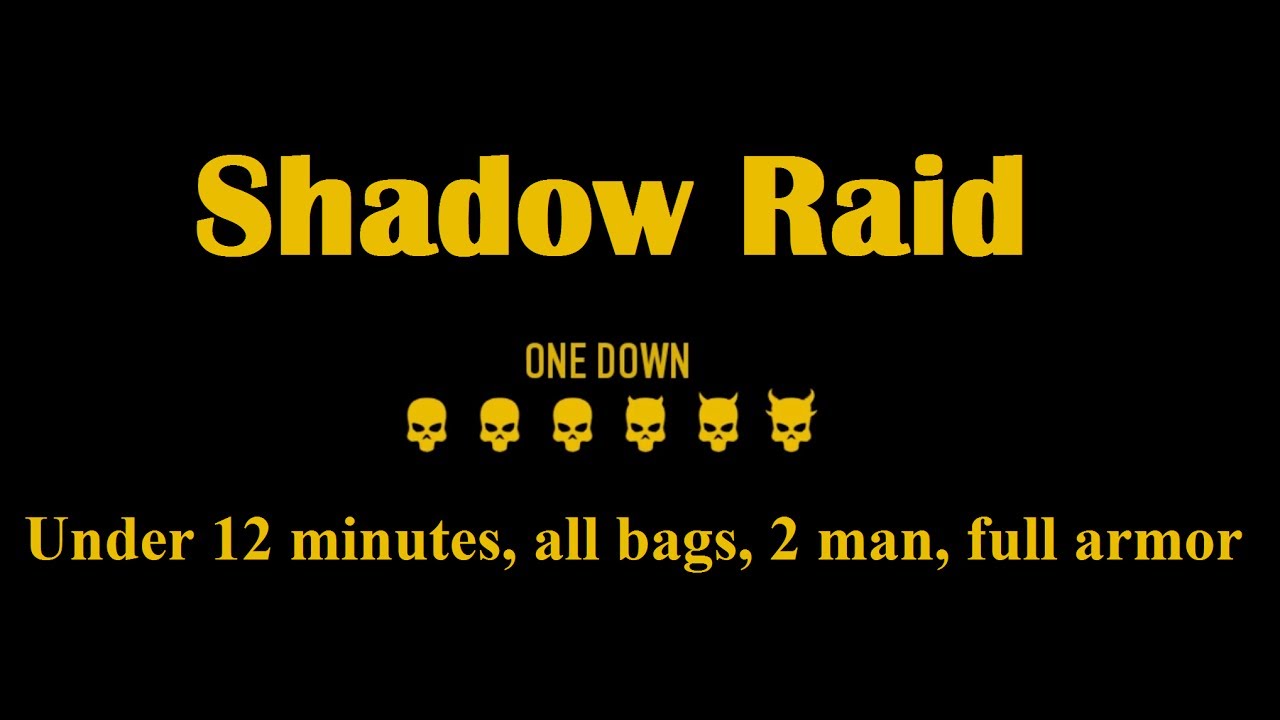 PAYDAY 2 How-To: Shadow Raid under 12 Minutes (1D, 2 man, complete armor, 20 bags)