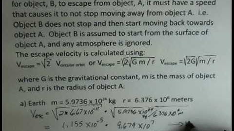 Escape Velocity from Earth, Moon, Mars, Ceres