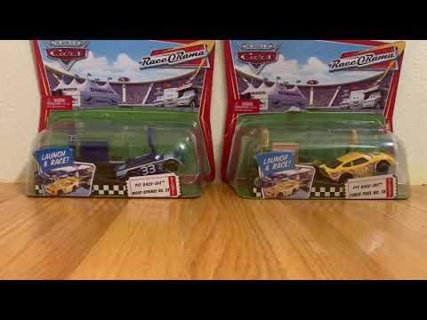 Cars Pit Race Off Mood Springs #33 and Fiber Fuel #56 Unboxing and Review