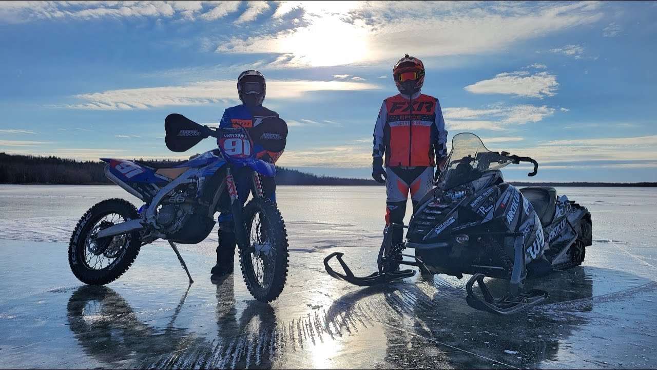 Snowmobiles and Dirt Bikes On The Ice!! YouTube