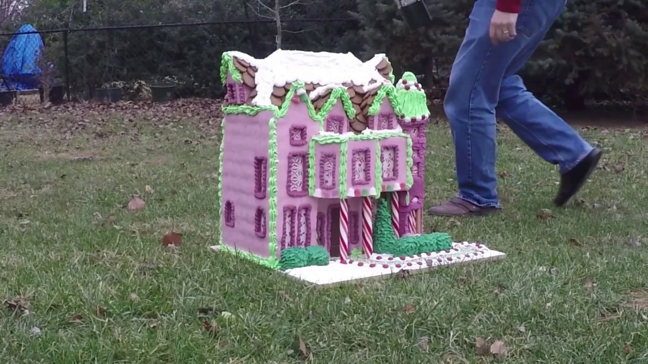 Slow-Motion Blowing up a Gingerbread House with Fireworks (240FPS )