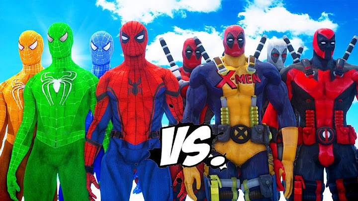 DEADPOOL TEAM VS SPIDER-MAN, GREEN SPIDERMAN, BLUE SPIDERMAN, ORANGE SPIDERMAN