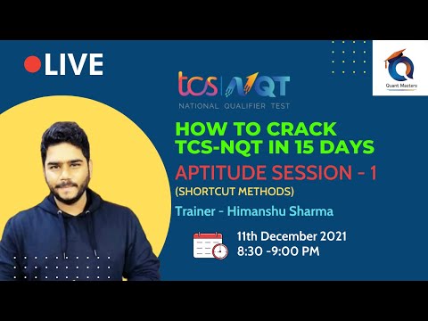 How to crack TCS NQT in 15 Days | Aptitude Session 1 ( Percentage )