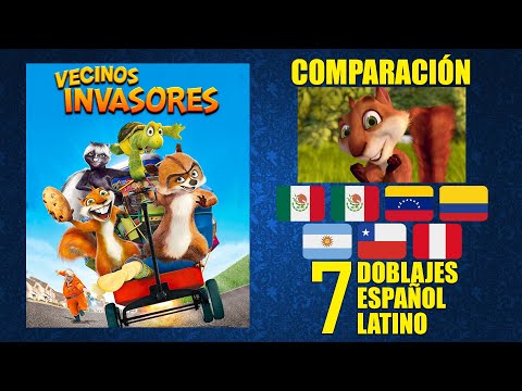 Vecinos Invasores [2006] Comparación de 7 Doblajes Latinoamericanos con Modismos | Español Latino