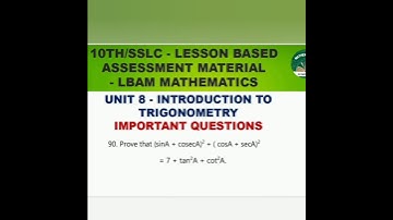 #90#10thmaths#SSLC LBAM Maths 2026#unit8#prove#Introduction totrigonometry#10thexam #sslcmaths2026