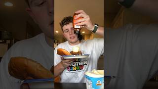 Eating the VIRAL spicy ice cream chicken sandwich food hack!