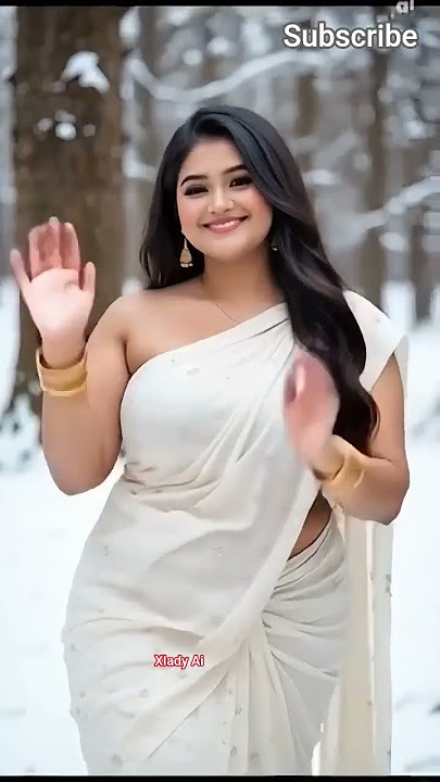 Snowfall, Saree & That Goodbye Smile! 😍❄️ Too Beautiful to Be Real? #shorts #AILookbook #shorts #ai