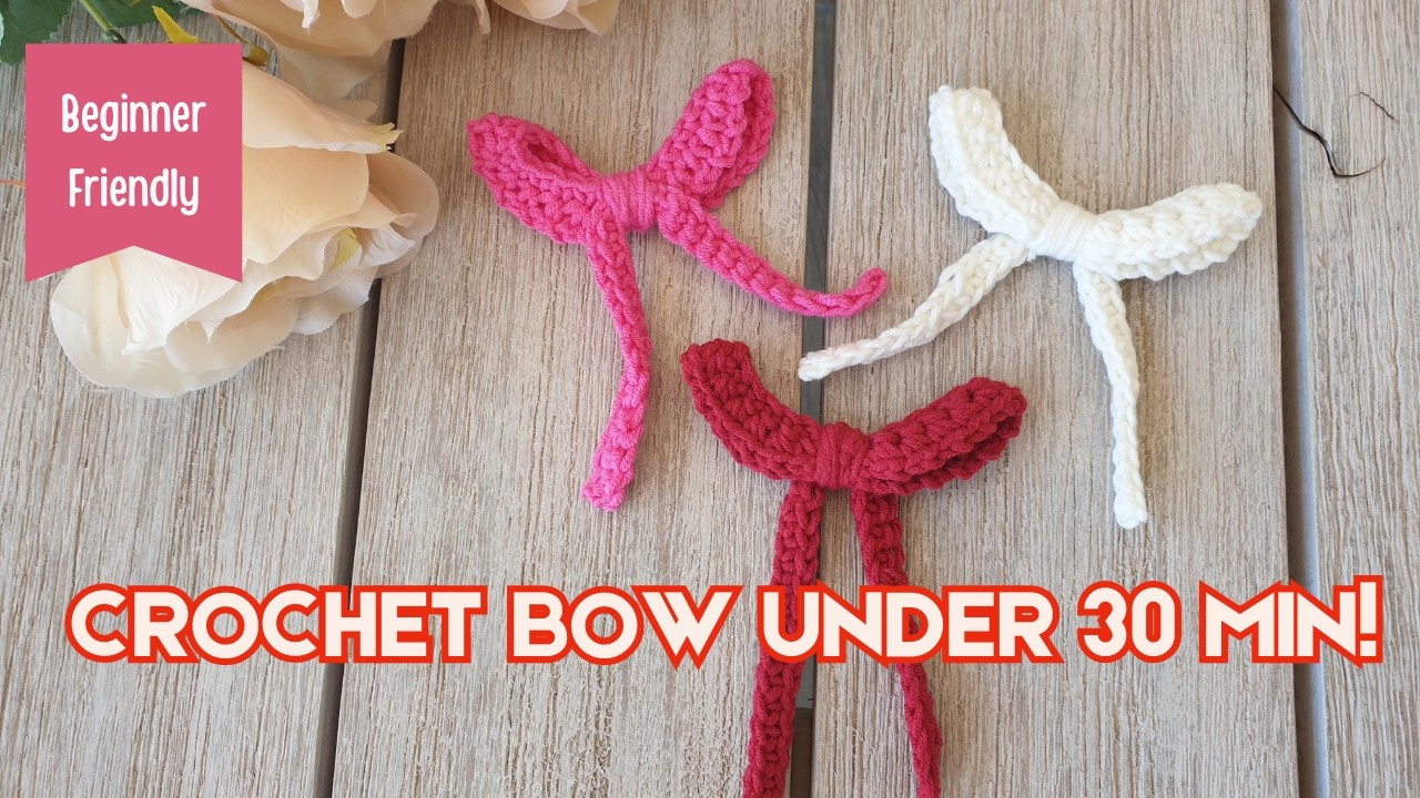 Самый красивый маленький вязаный бантик | Сделано за 20 минут