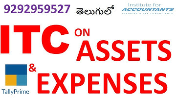 GST ITC ON CAPITAL GOODS AND EXPENSES IN TALLY PRIME