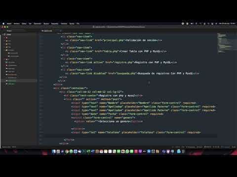 Registro en Base de datos con PHP, MySQL y Bootstrap vídeo 1