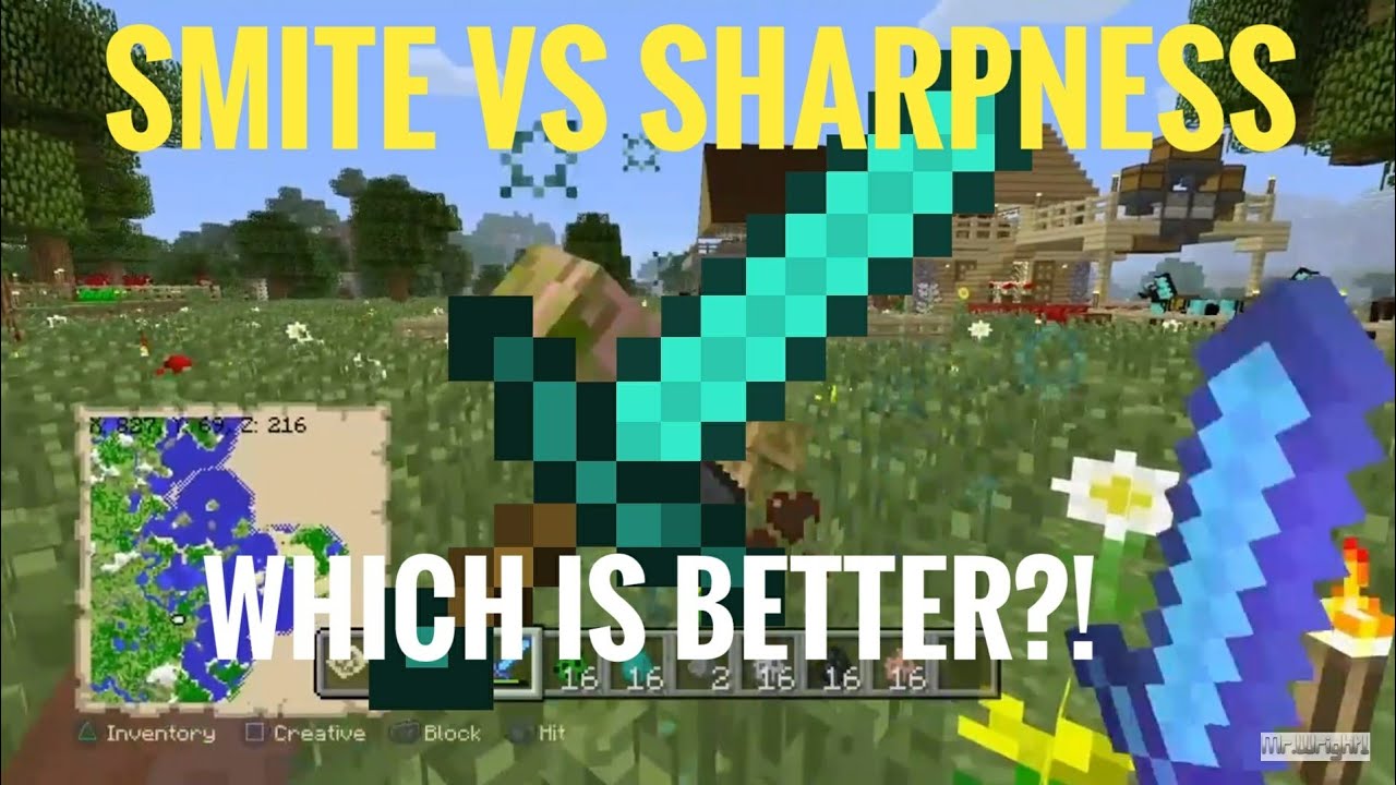 Sharpness Vs Smite Minecraft Sword Enchantments Ps4 Ps3 Xbox Pe Pc Youtube