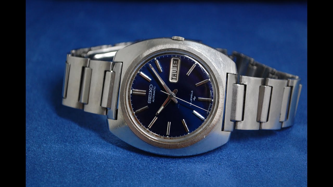 1973 Seiko Automatic men's vintage watch with blue dial. Model reference  7006-7090 - YouTube