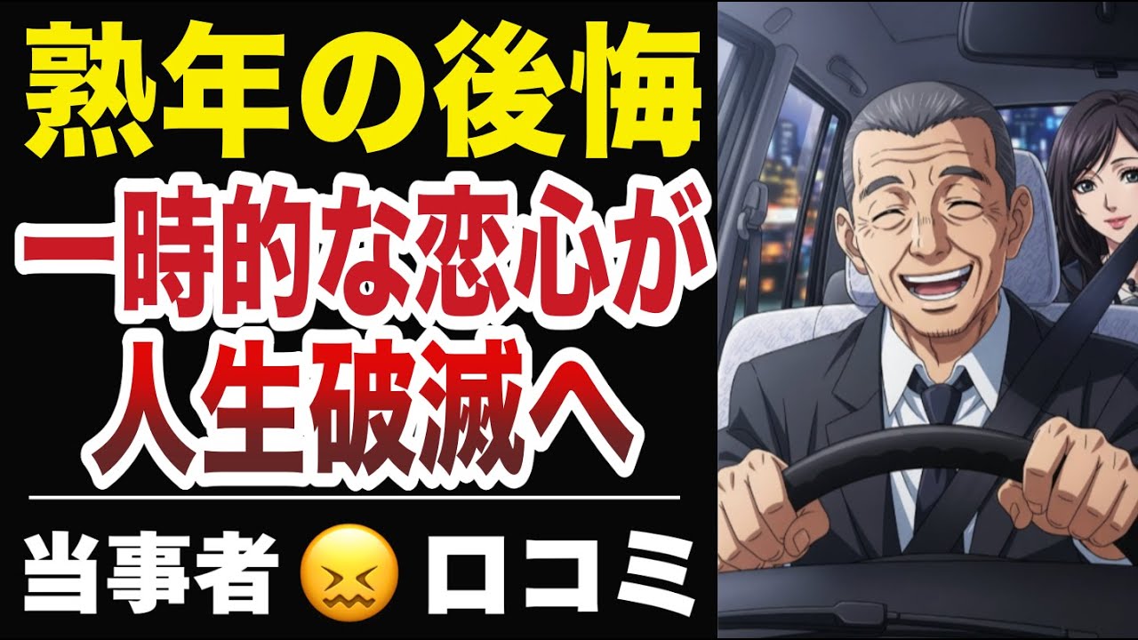 【熟年の後悔】恋の罠。一瞬のときめきで人生破滅…