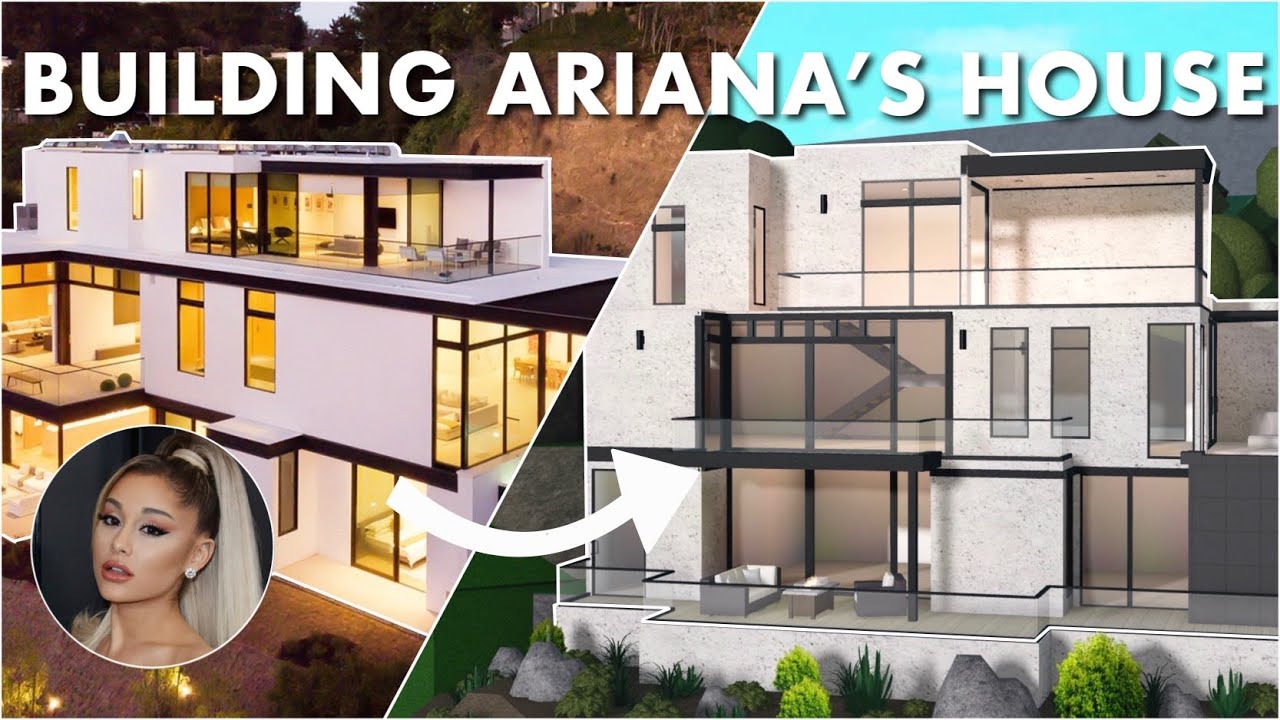 BUILDING ARIANA GRANDE'S HOUSE IN BLOXBURG - YouTube