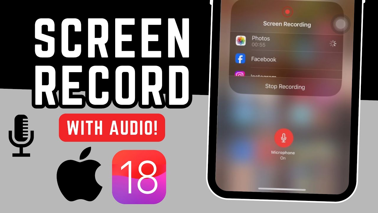Screen Record Function Ios How to Screen Record with Audio on iPhone (iOS 18) - YouTube