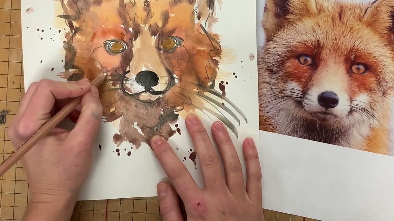 Abstract Animal Portrait (Mixed Media)