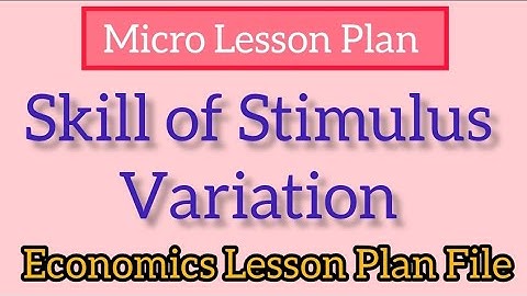 Micro Lesson Plan | Skill of Stimulus Variation | Economics Lesson Plan File | B.ed 2 YEAR