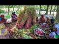 Amaranth Stick Curry - Traditional Data Chorchori Cooking For Whole Village people