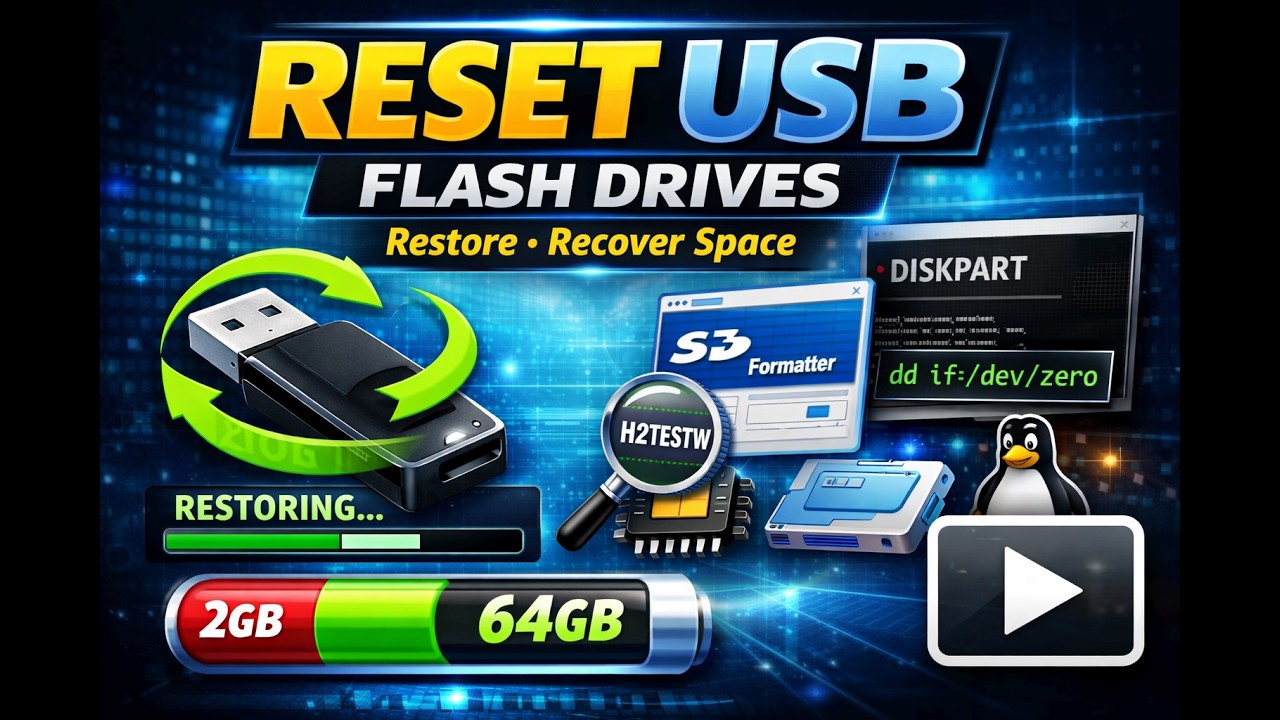 Reset USB: Restore Capacity and Repair Corrupted Flash Drives - YouTube