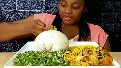 ASMR MUKBANG OKRO/ EGUSI SOUP & FUFU MUKBANG NIGERIA/ AFRICAN FOOD MUKBANG 먹방 먹는 방송