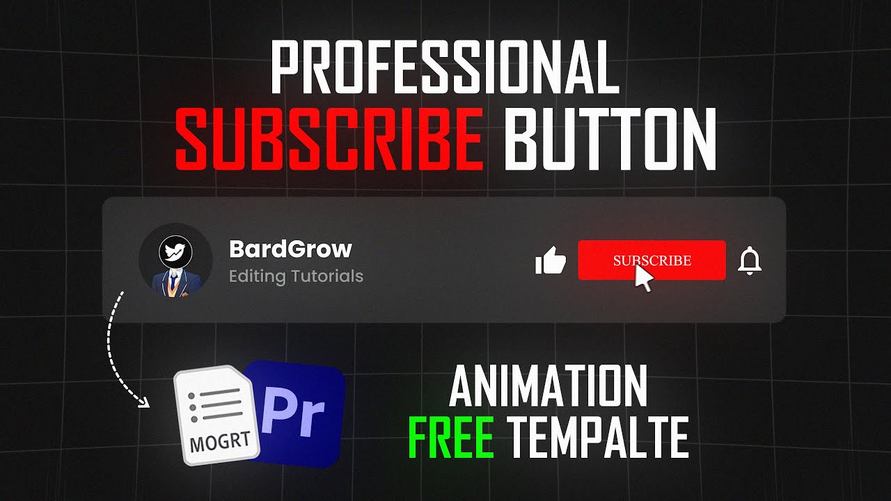 Professional Subscribe Button Template For Premiere Pro | MOGRT Preset ...