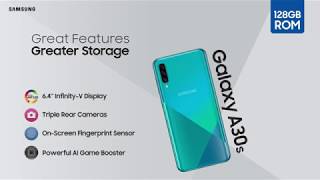 Samsung #galaxya30s has fast processing and spacious storage with up
to 128 gb of internal storage.