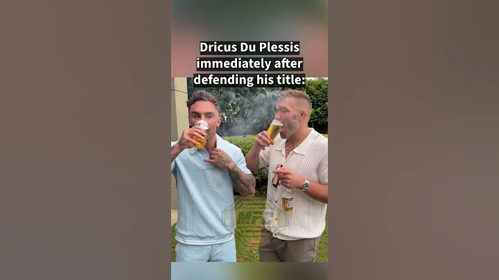 Nothing like a beer and a cigar to help Dricus Du Plessis recover from a fight