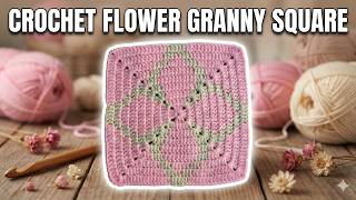 Crochet Two Color Flower Granny Square