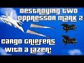 GTA Online Destroying Two Oppressor MK2 Cargo Griefers With A Lazer Jet!