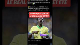 VINICIUS JR QUITTERA LE REAL MADRID APRÈS LE MONDIAL ? #realmadrid #cdm26 #brazil #vinicius #neymar