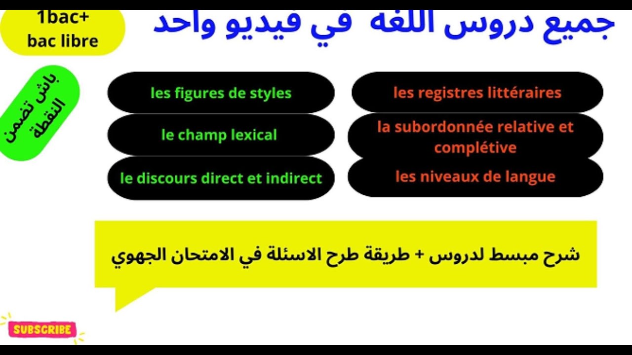 دروس اللغة الفرنسية أولى باك 