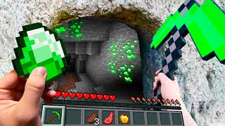 : Minecraft in Real Life POV - EMARALD CAVE in Realistic Minecraft Realistic Texture Pack 
