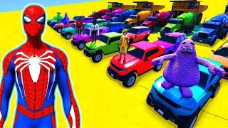 GTA V FNAF and POPPY PLAYTIME CHAPTER 3 in the Epic New Stunt Race For MCQUEEN CARS by Trevor
