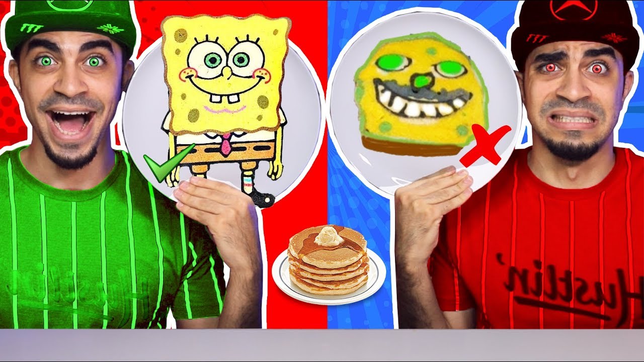 تحدي الرسم بالبان كيك تعلم كيف ترسم سبونج بوب Pancake Art Challenge Youtube