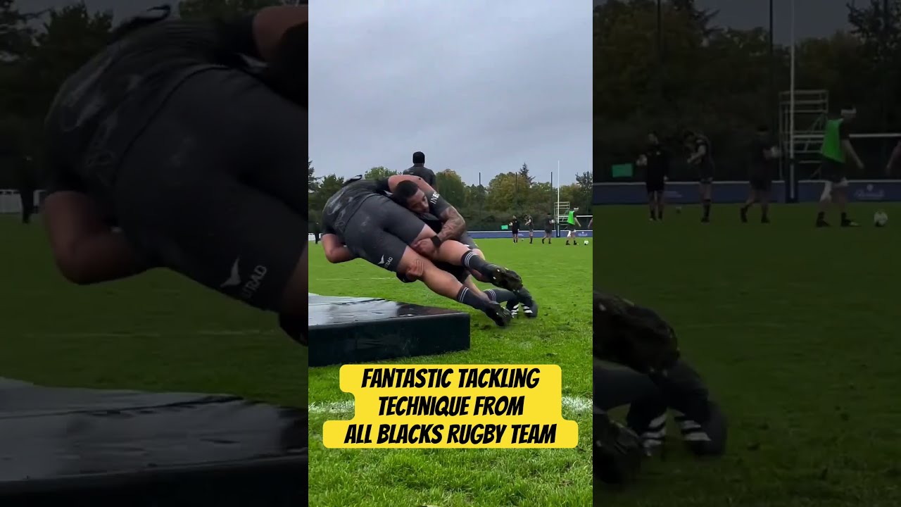 Fantastic Tackling Technique From All Blacks Rugby Team