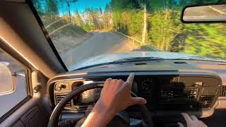 97 Cummins 12 Valve 5 Speed Sound - POV Sunset Driving On Beautiful Swedish Mountain Road