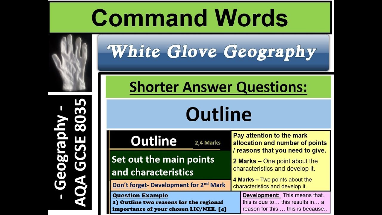 AQA Geography GCSE command words outline YouTube