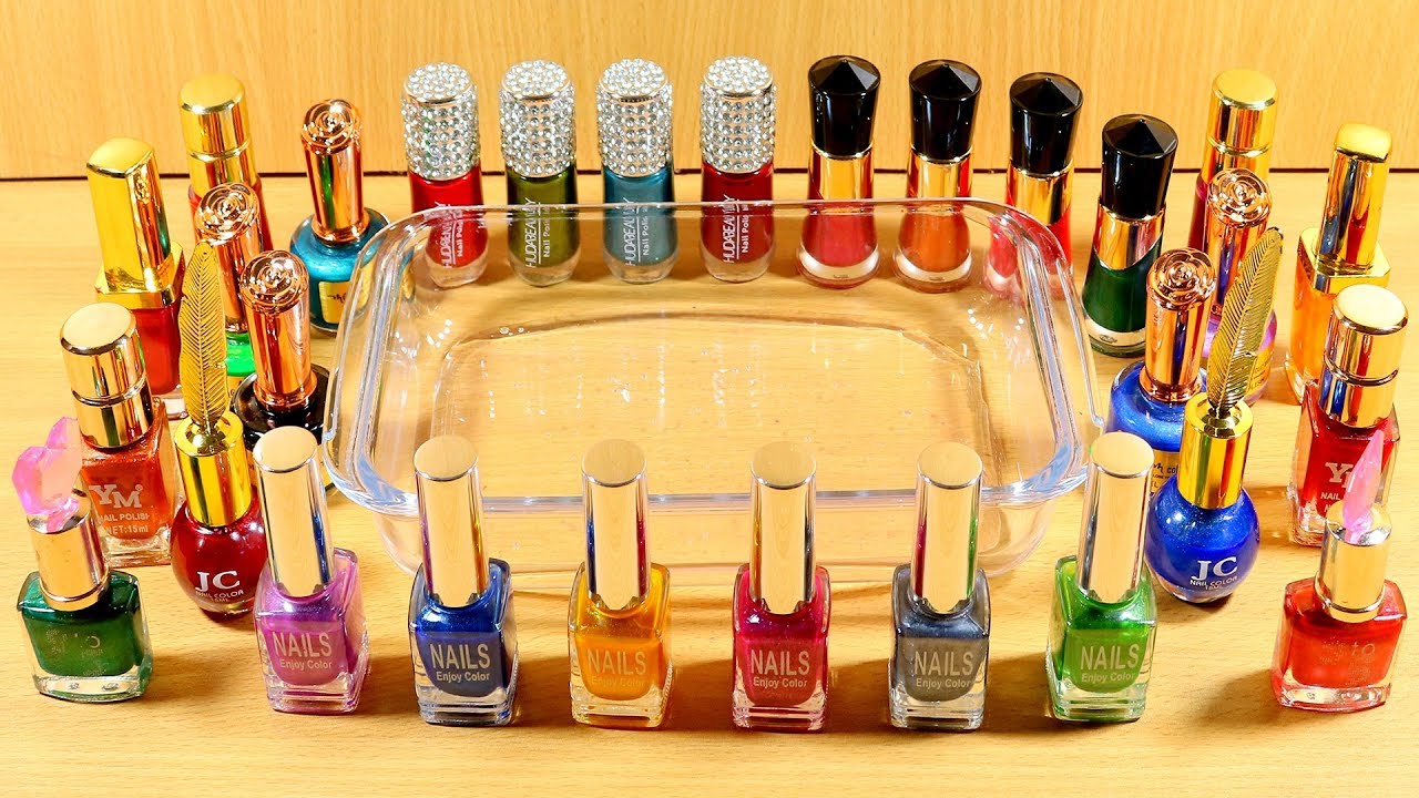 Mixing Nailpolish Into Clear Slime | Special Slime Series - Satisfying Slime Video