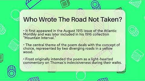 Who Wrote The Road Not Taken? - The Prose Path