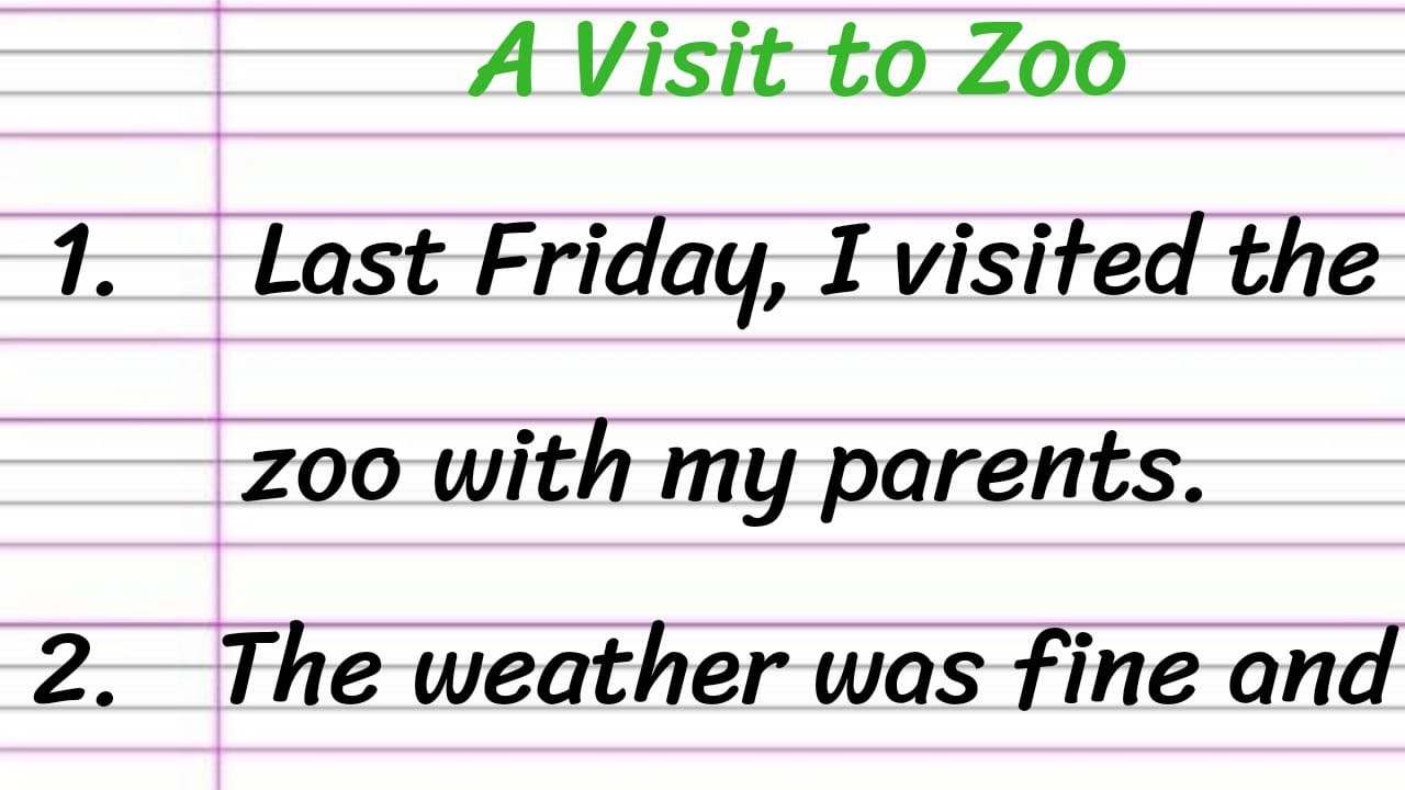 a visit to zoo essay for class 8