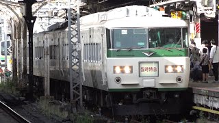 185系B6編成 特急あしかが大藤まつり号 上野駅到着