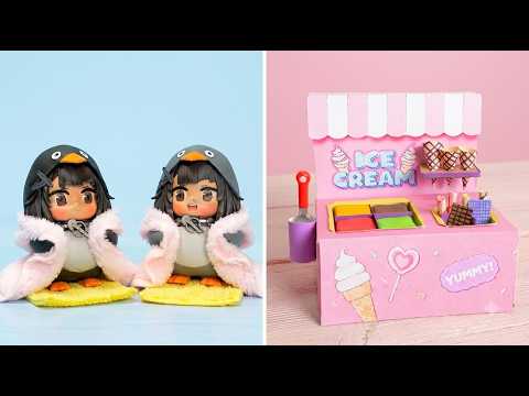 🏠 Mini Cardboard House for Gugu Gaga! 📦✨ Cute DIY Craft! 💖