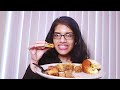 sushi asmr! shrimp tempura, chicken karaage, crab rolls, tuna rolls, and cheese pizza?