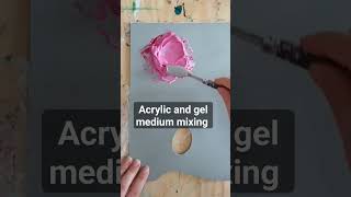 Red Acrylic & Gel Medium Mixing