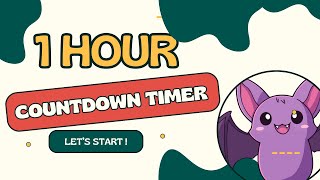 BAT COUNTDOWN ! 1 HOUR 60:00 🦇 Bat timer from 1 hour to zero in minutes and seconds / 1h - 0