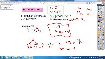 Algebra 4-2b Writing Arithmetic Sequences in Explicit and Recursive Form