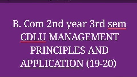 #CDLU (19-20) Management and Principal Questions paper