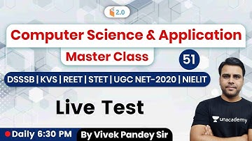 6:30 PM - REET, DSSSB, KVS, STET, UGC NET, NIELIT Exams | CS by Vivek Pandey | Live Test